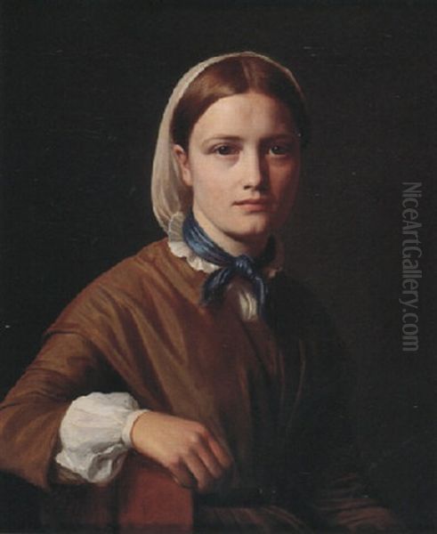 Portrait Of Christiane Kobke Oil Painting by Constantin Hansen