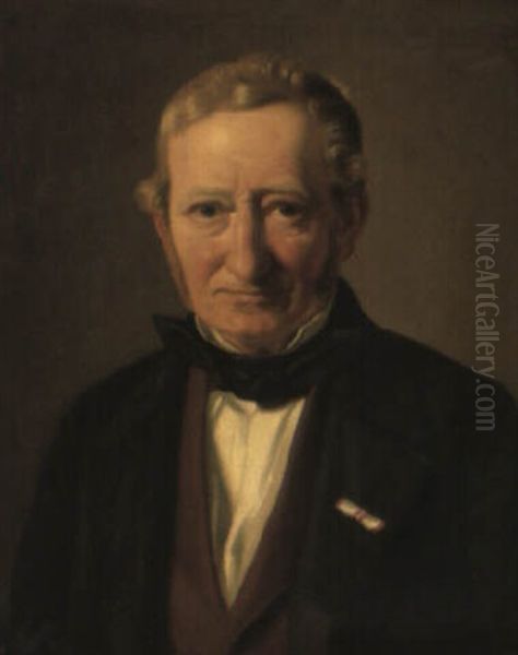 Portrat Af Gehejmekonferensrad Og Direktar For Det Kgl. Teater Jonas Collin Oil Painting by Constantin Hansen