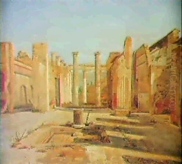 Et Hus I Pompei Oil Painting by Constantin Hansen