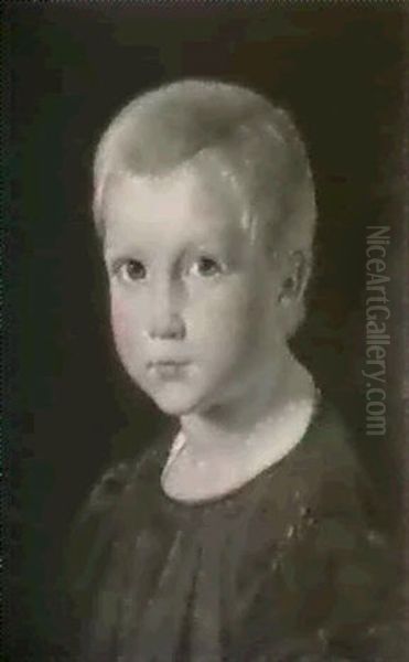 Portraet Af En Lille Pige,                                  Amalia M... Oil Painting by Constantin Hansen