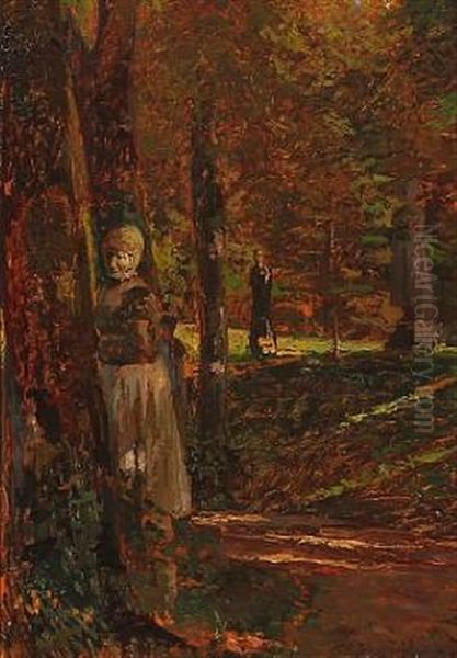 View From Nordmandsdalen At Fredensborg Palace In Denmark Oil Painting by Hans Nikolaj Hansen