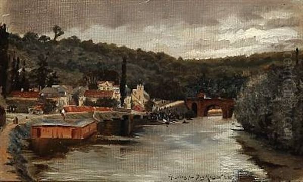 View From Sevres I Bas Meudon Oil Painting by Josef Theodor Hansen