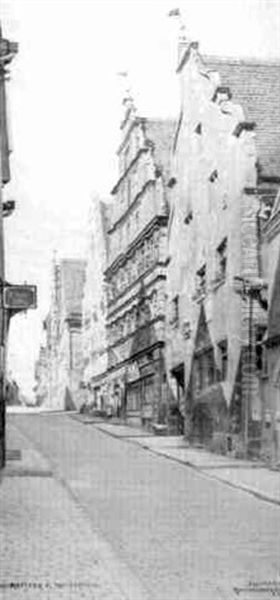 Baumeister Og Topplerhaus Oil Painting by Josef Theodor Hansen