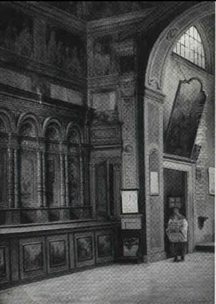 Interiir Fra En Venetiansk Kirke Oil Painting by Josef Theodor Hansen