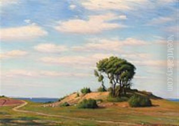 Summer Landscape From Moesgaard Near Aarhus Oil Painting by Sigvard Hansen