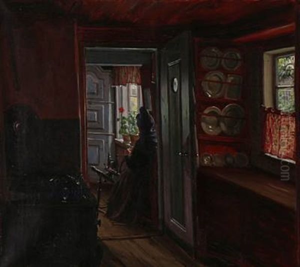 Interior From Fano Island, Denmark Oil Painting by Sigvard Hansen