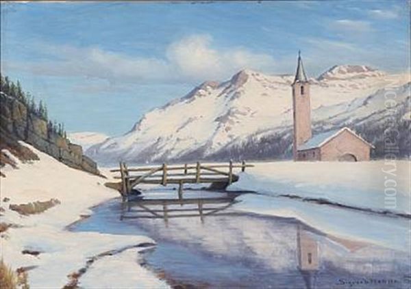 Silvaplana Oil Painting by Sigvard Hansen