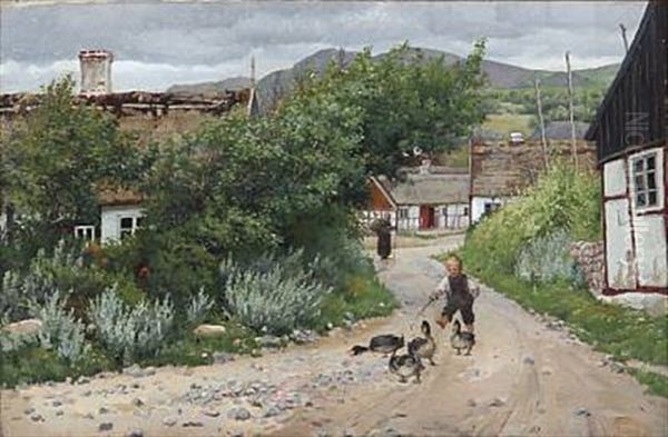 Parti Fra Molle Paa Kullen Oil Painting by Sigvard Hansen