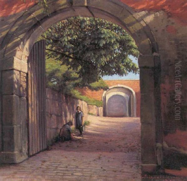 Portal Ved Kronborg Oil Painting by Sigvard Hansen
