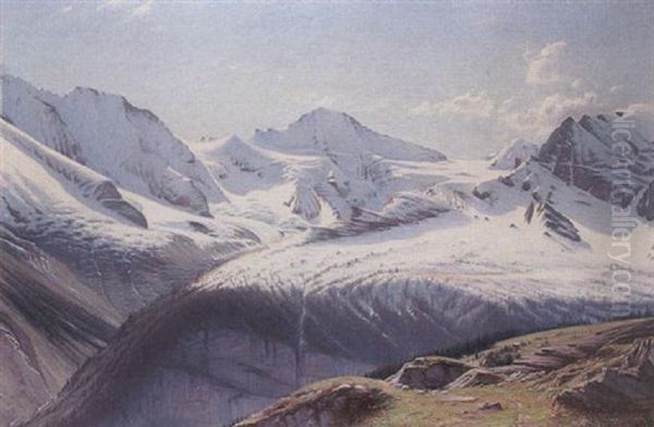 After Snowfall, Breithorn From Murren, Bernerobersland, Switzerland Oil Painting by Sigvard Hansen