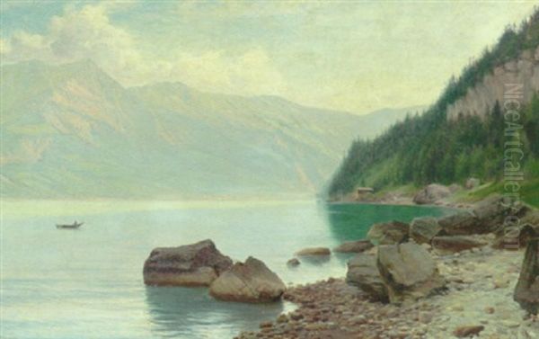 Norsk Fjordparti Oil Painting by Sigvard Hansen