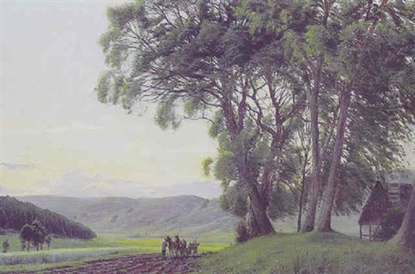 Parti Fra Mols Bjerge, Ved Solnedgangstide Oil Painting by Sigvard Hansen