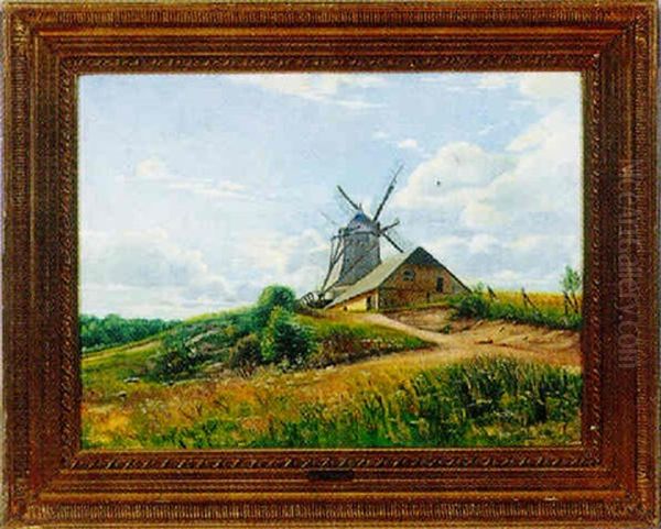 Landskab Med Molle Oil Painting by Sigvard Hansen