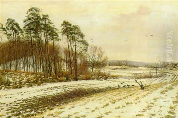 Decemberstemning Rudersdal Oil Painting by Sigvard Hansen