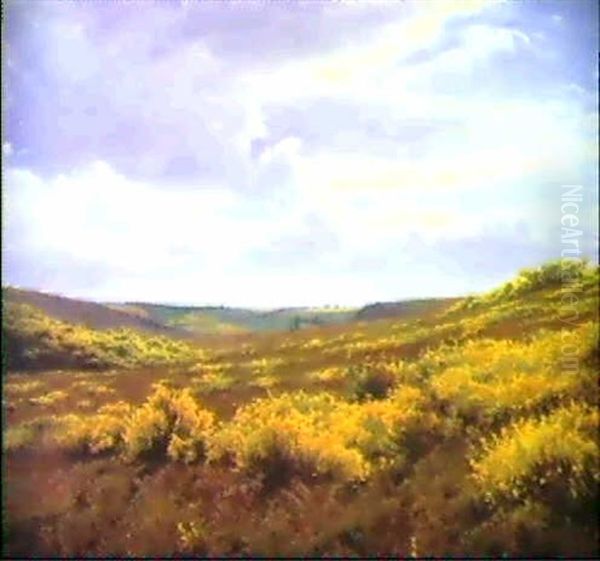 Bluhende Hugellandschaft Oil Painting by Sigvard Hansen