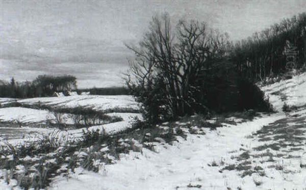 A Winter Landscape Oil Painting by Sigvard Hansen