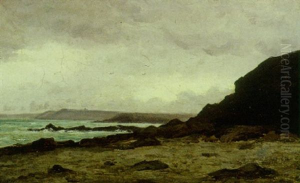 Fjordparti Oil Painting by Nils Severin Lynge Hansteen