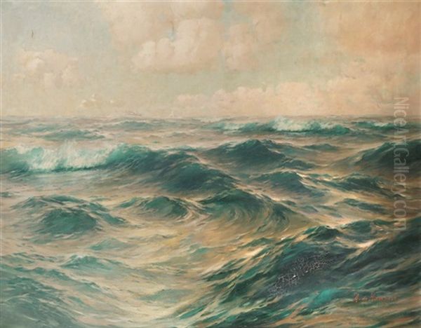 Mer Agitee Oil Painting by Alexei Vasilievitch Hanzen