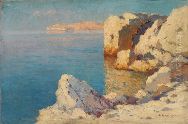 Rocky Shore Oil Painting by Alexei Vasilievitch Hanzen