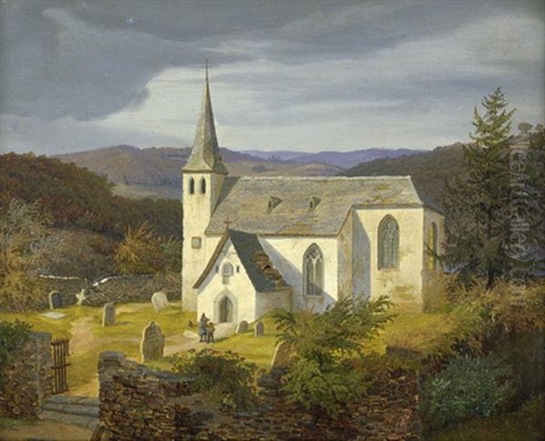 Gotische Kirche Im Sauerland Oil Painting by Peter Heinrich Happel