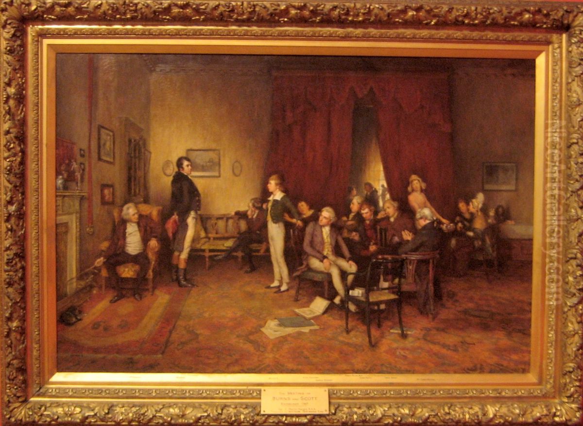 The Meeting Of Burns And Scott Oil Painting by Charles Martin Hardie