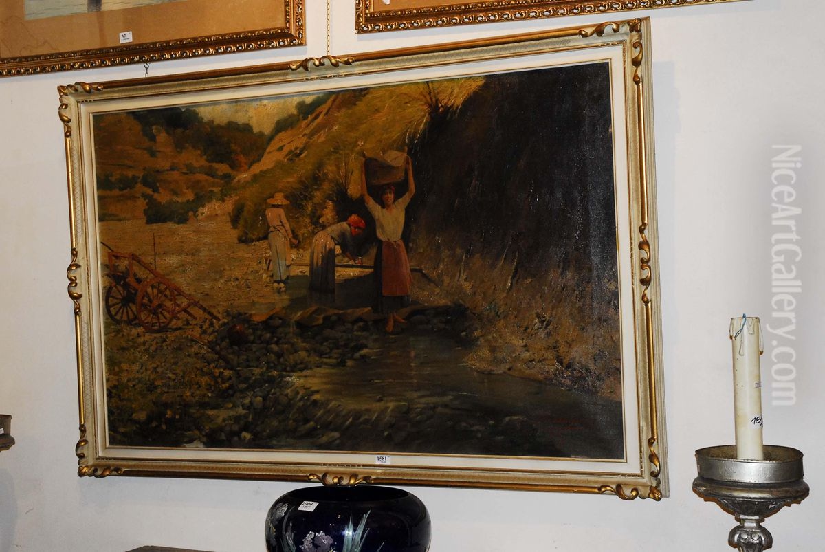 Lavandaie Oil Painting by Enea Ballarini