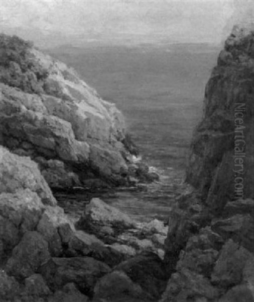 Gloucester Rocks Oil Painting by Melbourne Havelock Hardwick