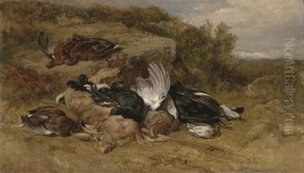 A Successful Shoot (collab. W. Heywood Hardy) Oil Painting by James Hardy Jr.