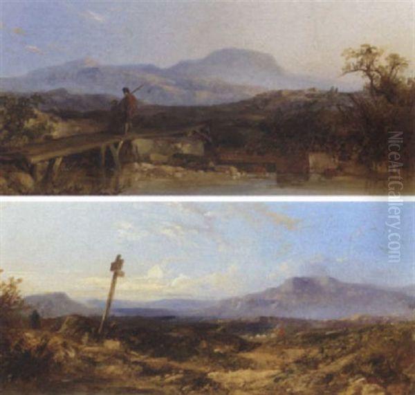 Scene In Stirlingshire Oil Painting by James Hardy Sr.