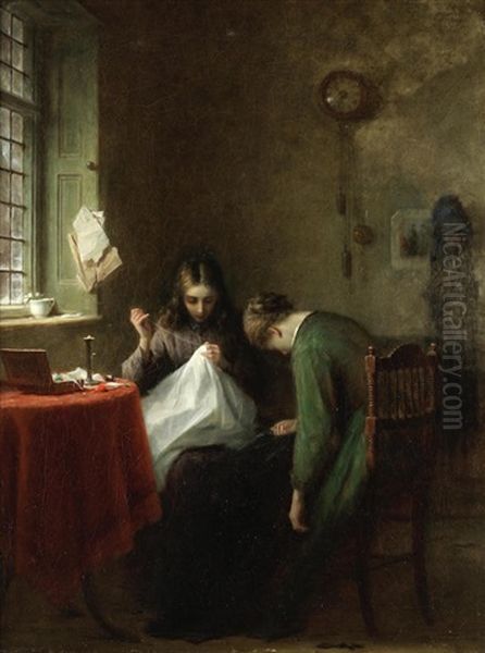 The Exhausted Seamstress Oil Painting by Frederick Daniel Hardy