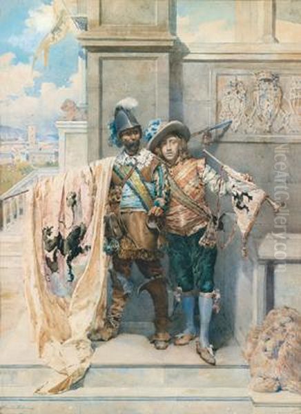 Soldati Della Guerra Dei Trent'anni Oil Painting by Augusto Ballerini