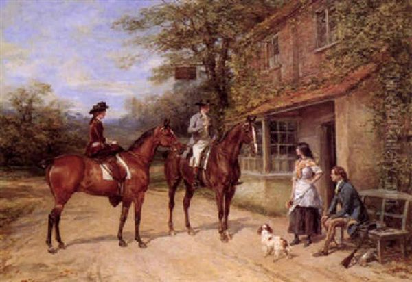 Chance Friends Oil Painting by Heywood Hardy