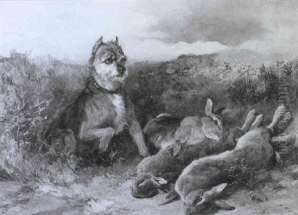 The Day's Bag Oil Painting by Heywood Hardy