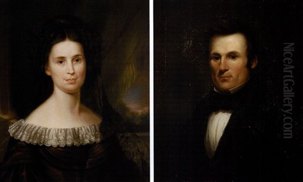 Portrait Of Saphronia (+ Portrait Of Charles Buck; 2 Works) Oil Painting by Jeremiah Pearson Hardy