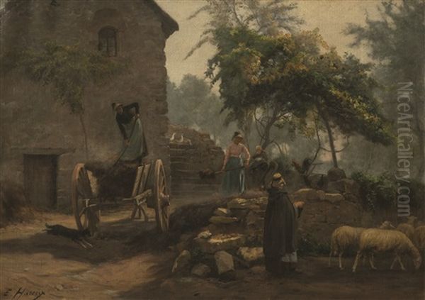 Campesinas Oil Painting by Ernest Hareux