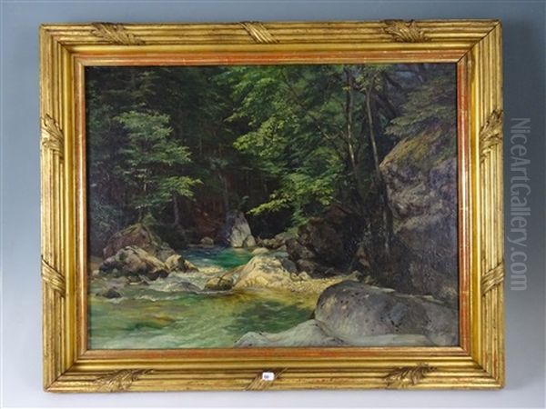 Paysage A Fontainebleau Oil Painting by Ernest Hareux