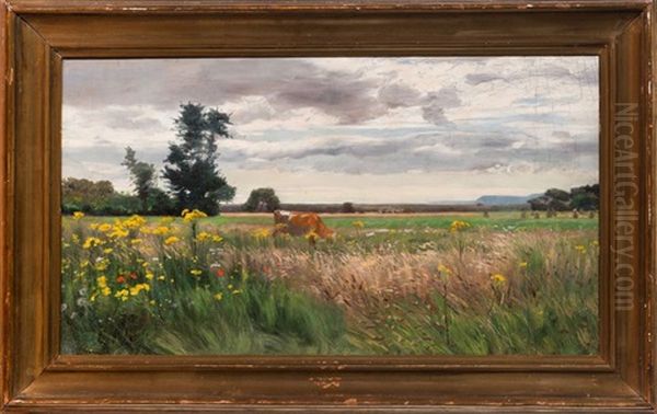 Les Paturages En Ete Oil Painting by Ernest Hareux