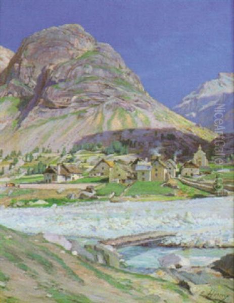 La Berarde Oil Painting by Ernest Hareux