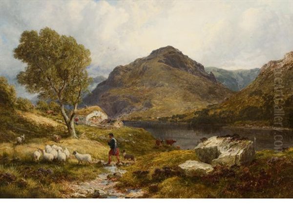A Croft On Loch Eck Oil Painting by Edward Hargitt