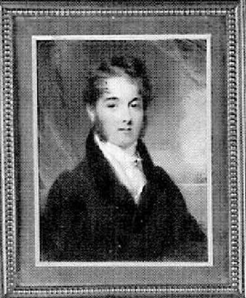 Charles Earle In Dark Brown Coat Seated Before A Red Curtain Oil Painting by Hargreaves, Thomas