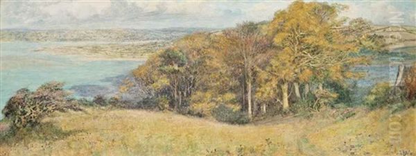 Where The River Torridge Meets Her Sister Taw Oil Painting by Edward Steel Harper