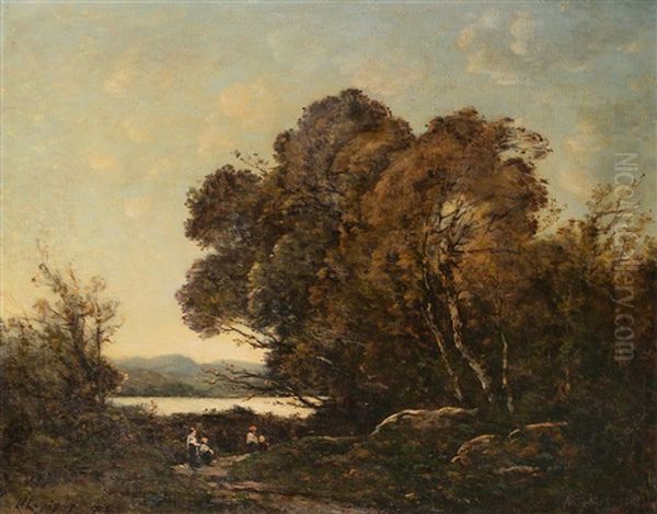 Flusslandschaft Oil Painting by Henri Joseph Harpignies