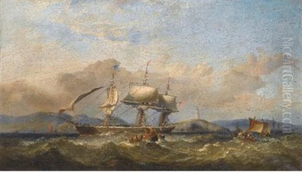 Off The Mumbles Oil Painting by James Harris of Swansea