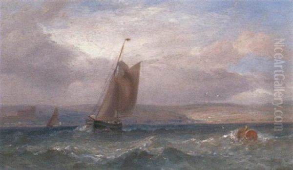 Between Oystermouth Castle And Swansea Oil Painting by James Harris of Swansea