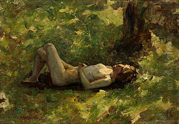 Arcadie (preliminary Study) Oil Painting by Alexander Thomas Harrison