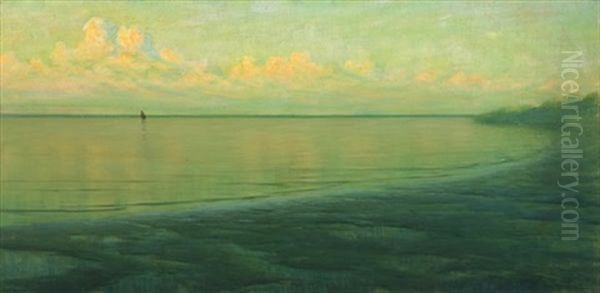 Golden Effect Oil Painting by Alexander Thomas Harrison