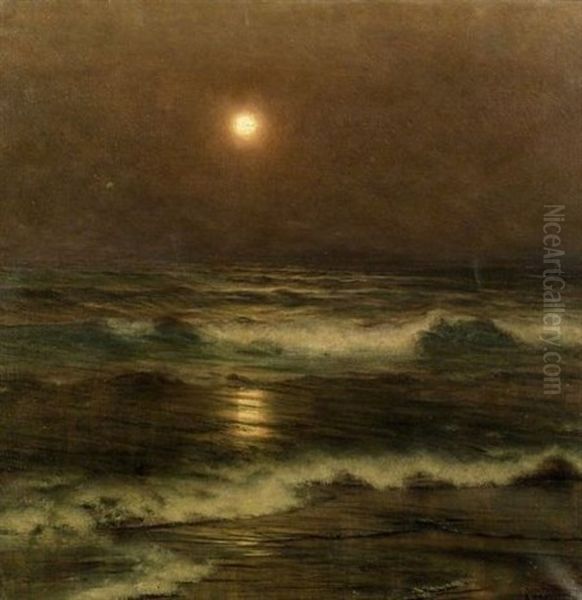 Twilight Moon - A Normandy View Oil Painting by Alexander Thomas Harrison