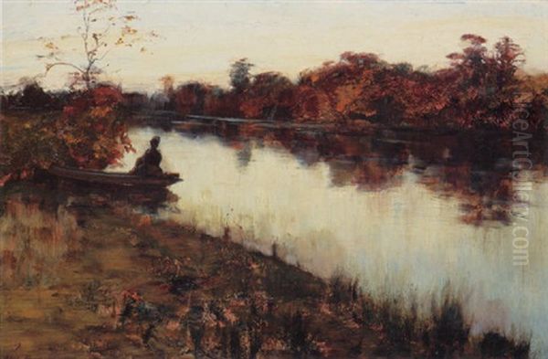 Twilight On The River Oil Painting by Alexander Thomas Harrison