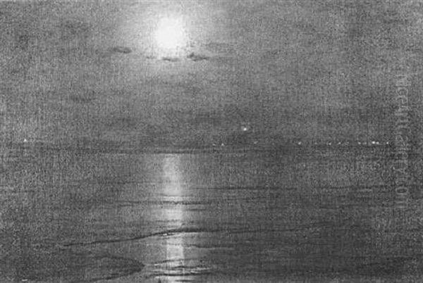 Moonlit Coast Oil Painting by Alexander Thomas Harrison