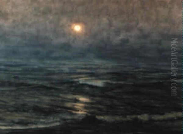 Clair De Lune En Mer Oil Painting by Alexander Thomas Harrison